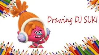 How to draw DJ Suki from Trolls step by step - C&oacute;mo dibujar a DJ Suki Trolls