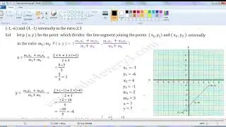 find a  point which divides the line segment in the given ratio using section formula