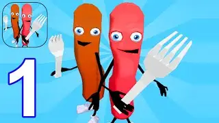 Sausage Fight - Gameplay Walkthrough Part 1 Level 1 - 12 All Levels (Android, iOS)