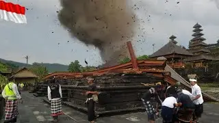 Disaster causes chaos in Bali, Indonesia! Tornado and strong winds hit Denpasar, buildings collapsed