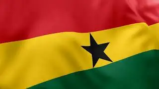 GHANA - Waving Flag Loop 4K