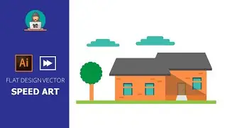 Flat Design Vector Art in Adobe Illustrator | Minimal House | Speed Art