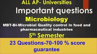 Important questions| Microbiology| Microbial Quality control in food ....| 5th semester paper 7| HSR