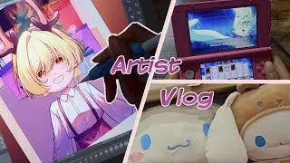 【Artist Vlog】Xmas illustration, gaming, story planning + slice of life