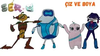 TRT ÇOCUK SER-a ÇİZİM ve BOYAMASI / SER-a Karakterleri Hepsi Birlikte Nasıl Çizilir?