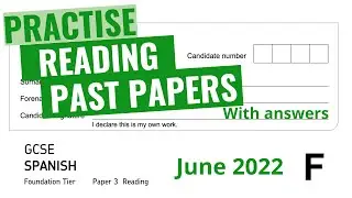 GCSE Spanish Reading Paper (2022, Foundation Tier). 2 questions and answers