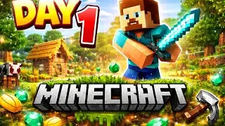 DAY 1 in Minecraft Survival 😱 | From Nothing to First Base! | 404-Error