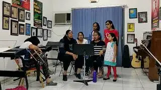 Dubai Music School Students rehearsing for a Talent Show 
