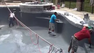 Washington Township Michigan Gunite Pool Pebble Sheen Coating Installation
