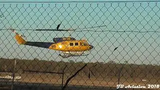 Awesome Bell 214B Helitack landing at Bendigo from SW Vic Fires