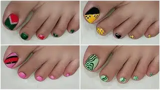 Easy & Quick foot nail designs tutorial | DIY Summer toes | Nail art at home | Nail Delights 💅