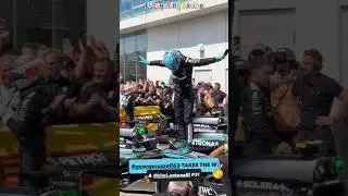 George Russell celebrating his win at Canadian GP with his signature pose #georgerussell