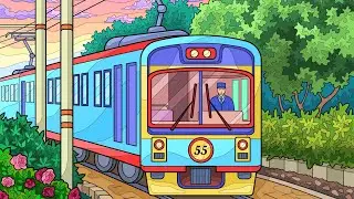 Tram Electric Train moving through Trees and Flowers Hey Color app Paint by Numbers #colorbook #city