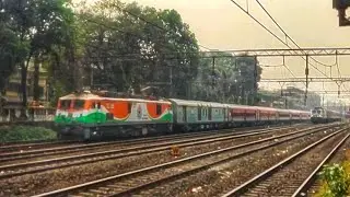 Republic day special train crossing compilation with tri color livry locomotives at dombivli station