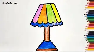 How to draw a table lamp for kids || Artsyfariha