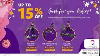 Celebrate this WOMEN'S DAY with Up to 15% OFF discount on selected fitness equipment.