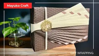 No Music ASMR Gift Wrapping | DIY Japanese Style Fan Pleats Gift Box