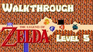 The Legend of Zelda (NES) Gameplay & Full Walkthrough of Level 5 Dungeon - The Lizard Level