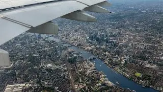 Emirates A380 Landing At Heathrow 27R - Stunning Views Of London From On Approach 
