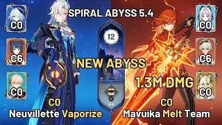 New Spiral Abyss 5.4 C0 Neuvillette Vaporize & C0 Mavuika Melt Team | Genshin Impact