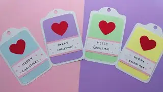 DIY : Christmas Gift Tag - Paper Gift Tag Ideas - Heart Tag - Paper Craft Easy
