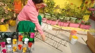 New style plant stand n 12 colourful planters with price unboxing Flipkart haul for balcony garden