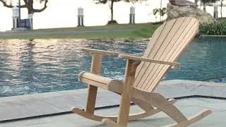 Teak Adirondack Rocking Chair from Qirana Furniture.