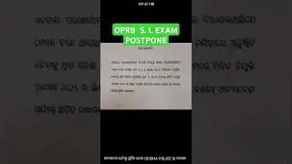 OPRB#odisha#SI#EXAM #POSTPONED#