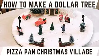 Christmas Village Pizza Pan | Dollar Tree DIY