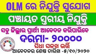 OLM GRAM PANCHAYATA RECRUITMENT 2020 || ODISHA GOVT JOB VACANCY 2020||NEW GOVT JOB|ODISHA ORIGINALS