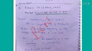 Prove that relation is in third normal form but not in BCNF - lecture119/DBMS