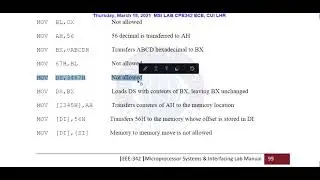 Working of Data Transfer Instructions of Assembly [MOV and XCHG] using EMU8086 Part 1