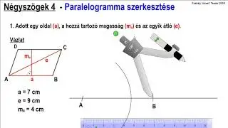 7 Négyszögek 4   Paralelogramma szerkesztése