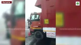 An Undated video has surfaced of accident due to dense fog at somewhere in Haryana Highway