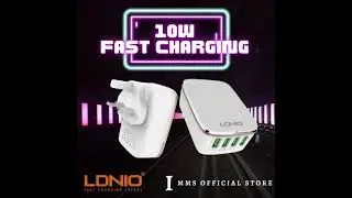 LDNIO A4404 4.4A Quadruple 4 USB Output Port Auto ID USB Charger & UK 3-Pin Plug