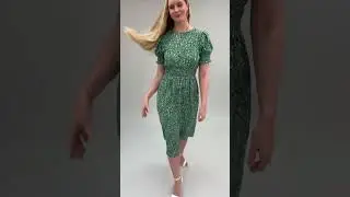 Mela Green Ditsy Print Midi Dress
