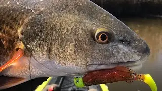 Ловля морского окуня с каяка в болотах Техаса