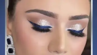 Day 7 of trending eyes makeup with blue eyeliner