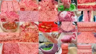 PART 2 YY RED ICE EATING ASMR COLLECTION/ DIPPED IN WATER/ ICE CHIPS/ CRUNCHY CRUSHED ICE EATING 