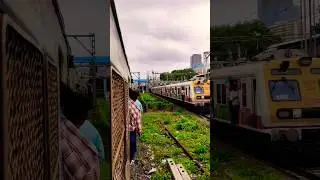 #railway 🇮🇳 Face to Face Emu local train 🎉  #travel #shorts #train #mumbai