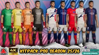 New PSG Official Kitpack 4K 2025/26 - PES 2021 & Football Life 2025.