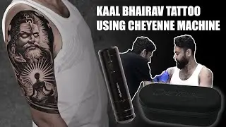 Kaal Bhairav Bicep Tattoo by Bhavin Gandhi | Cheyenne Solnova 3.5 Machine