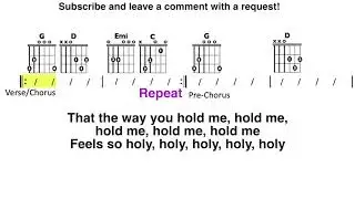 HOLY (Bieber feat. Chance the Rapper) EASY Guitar Chord and Lyric Video