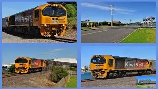 KiwiRail in the Bay of Plenty - Train 322 in Te Puna and new containers wagons on 334X - 29/11/2021