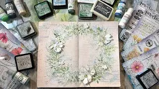 Mixed Media Festive Garland Journal Page with PaperArtsy