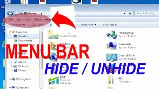 HOW TO SHOW MENU BAR IN A FOLDER