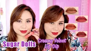 ОБЗОР SUGAR DOLLS CREAMY VELVET LIP DIP И ОБРАЗЦЫ | Каренлиз ТВ