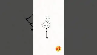 Beautiful Flamingo 🦩🦩🦩🦩 Drawing. Short animation.