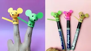 Origami Mouse Puppet (or Pen Decoration) | How to Make Paper Finger Puppets | DIY Easy Paper Crafts