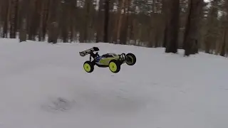 Thunder tiger BUSHMASTER 8E 4WD в зимнем лесу